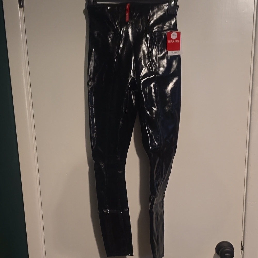 SPANX Black Faux Leather Leggings